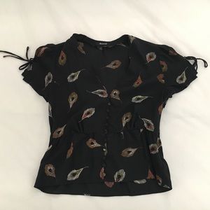 MADEWELL Silk Belle Top in Peacock, LIKE NEW!